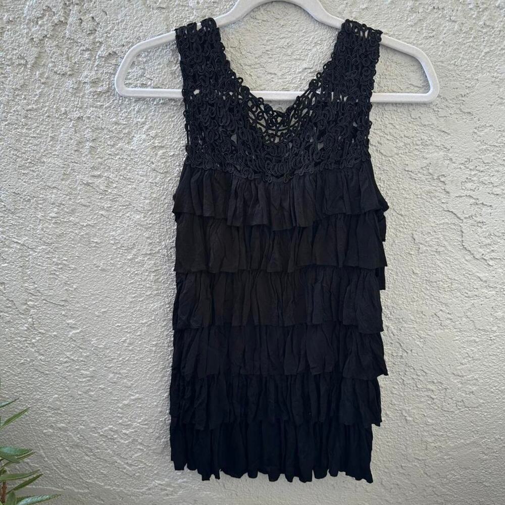 Y2k black ruffle dress